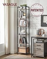 VASAGLE 6-Tier Bookshelf 30 x 40 x 187.5 cm Industrial Heather Greige Ink Black view 2