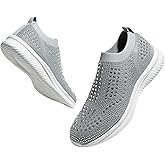 BELOS Women's Rhinestone Mesh Slip On Walking Shoes Fashion Breathable Spakle Glitter Sneaker