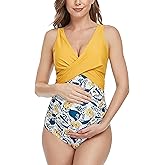SUMMERSUNSHINE Maternity One Piece Swimwear Front Cross Pregnancy Swimsuit Bathing Suit Maternity Bikini