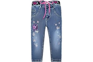 Peacolate 2-10T Infant Little Kids Girls Embroidery Jeans Denim Pants