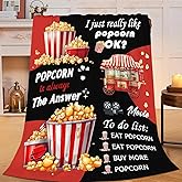 Popcorn Blanket Gifts for Girls Boys Movie Fleece Blankets Soft Warm Fuzzy Night Food Throw Cozy Flannel Plush Stuff Throws for Kids Men Women Bed Couch Decor 50"x40"