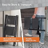 VonHaus Slim 2 Step Ladder Anti Slip Steps Feet 150kg Folding Steel Black view 6