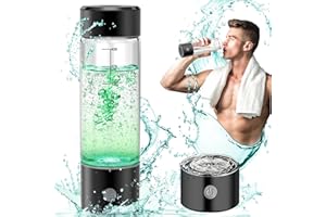 MOVOCA Upgrade Hydrogen Water Bottle, 3Min 2200PPB Hydrogen Water Bottle Generator -SPE PEM Tech, 14OZ Portable Hydro Water Bottle Machine, Birthday Xmas Gift for Husband,Wife,Family,Friends,Travel