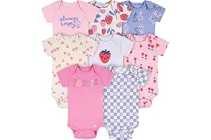 Onesies Brand baby-girls 8-pack Short Sleeve Mix & Match Bodysuits