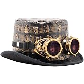 Spooktacular Creations Victorian Steampunk Top Hat w/Classic Goggles Vintage Accessories Set for Adult Halloween Dress Up