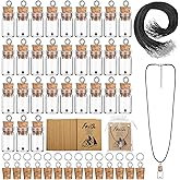 Teenyyou Mustard Seed Faith Necklace Christian Gifts for Woman DIY 0.5ml Mini Glass Jars Craft Necklace with Christian Faith Cards Bulk Favors, Without Mustard Seed(Classic,50 Pack)