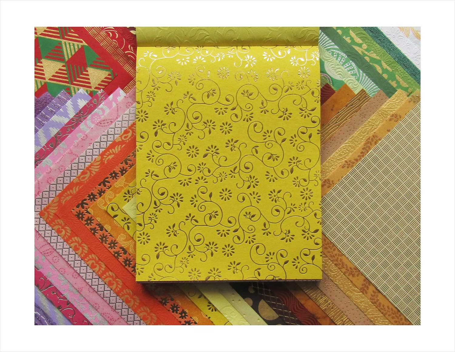Paperhues Decorative Scrapbook Papers 8.5x11" Pad, 60 Sheets, Assorted Colors.
