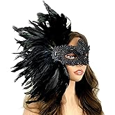 STORM BUY Women Costume Venetian Feather Mardi Gras Masquerade Mask Halloween Cosplay Wedding graduation Party For Adult