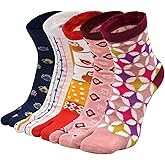 Artfasion Women Flip Flop Socks - Tabi Ankle Sock Colorful Two Toe Finger Running Socks for Womens Girls