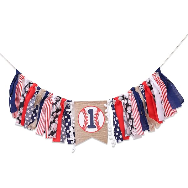 Baseball 1. Geburtstag Banner – Dekoset Mit Krone, Hochstuhl-Banner, Kuchenflagge, „Our Little All-Star“