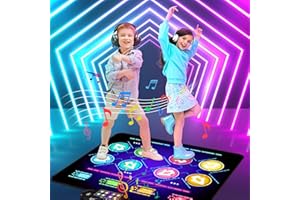 ZIZZ Double Dance-Mat Girl Gifts: Electronic Double Dance Pad for Kids Age 3 4 5 6 7 8 9 10 11 12 Years Olds Boys Girls Birthday Activities Party Favor Supplies Gifts with Game Memory Modes