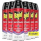 Raid Ant &amp; Roach Killer Aerosol Spray Kills on Contact Keeps Killing for up to 13 Weeks Lavender Scent 17.5 Ounce (Pack of 6)