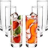 Volarium Highball Glasses with Heavy Base, Clear Drinking Glasses Set for Water, Juice, Cocktails, Wine, Beer, and Whiskey, 12 1/4 Ounce, Set of 6 (Highball Glasses)