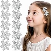10Pcs Snowflake Hair Clips Sparkly Rhinestone Hair Barrettes Cute Hair Pins Snap Small Silver Metal Alligator Clips Christmas Hair Accessories for Women Girls