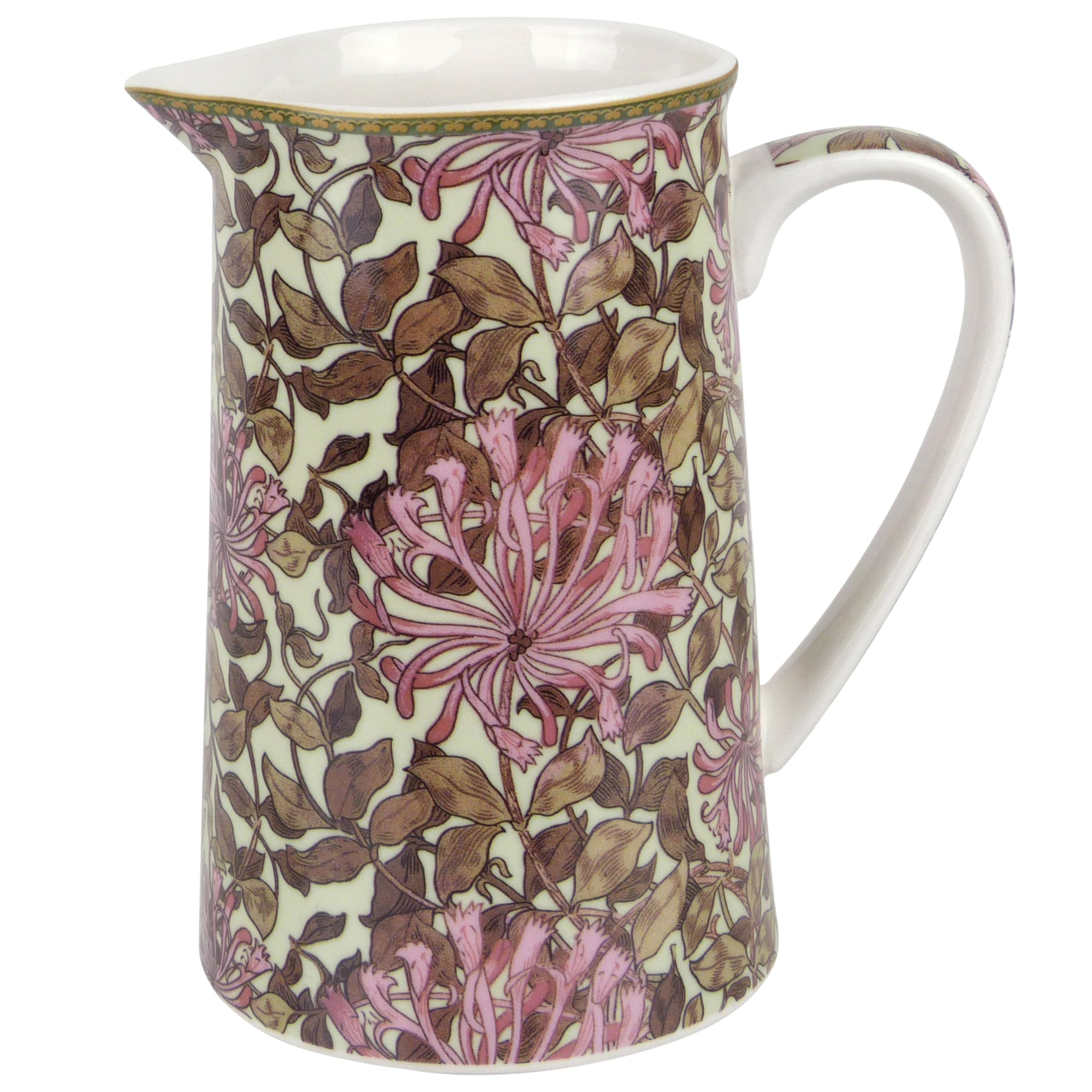 Lesser & Pavey British Designed Jug for Kitchen and Home | Lovely Printed Jug for Milk Water Juice and Other Needs | Honeysuckle Jug for Home & Office Kitchens - William Morris