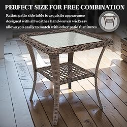 HUMMUH 5 Pieces Wicker Patio Furniture Set,Outdoor