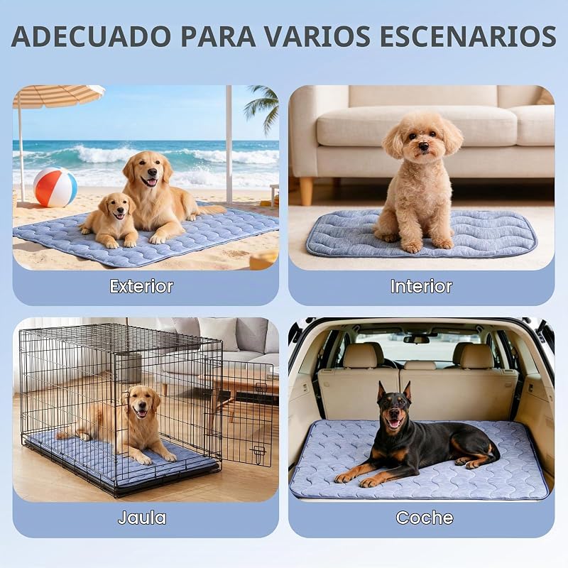 Alfombrilla refrescante para perros, alfombrilla de refrigeración de doble cara para mascotas, 70 x 48 cm, fibra de refrigeración Arc Chill & Q-MAX > 0,45, para sofá y coche, manta de verano