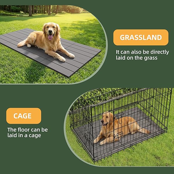 SUMMERTRAIL DOG KENNEL FLOORING OUTDOOR FLOORING DECKING FOR DOG WATERPROOF DOG TRAINING PLATFORM, PORTABLE DECK FOR PET ENCLOSURES (12 X 12 INCHES, 8PCS)