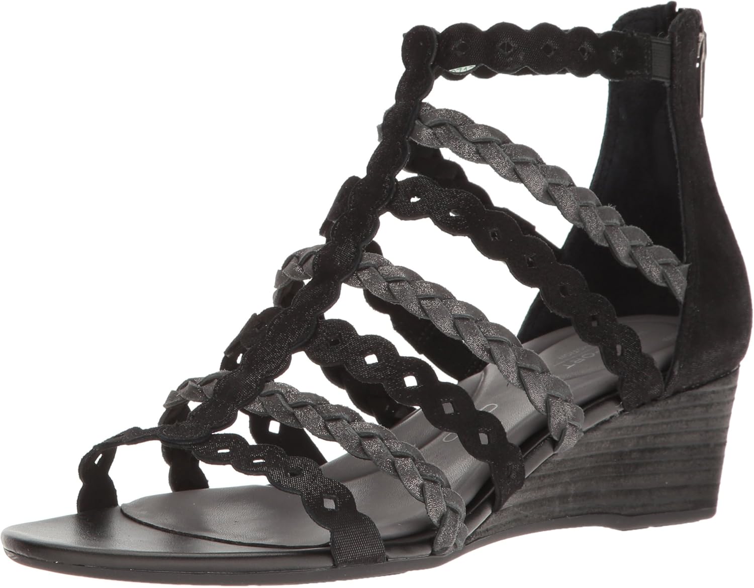black wedge gladiator sandals