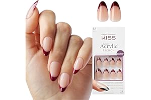 KISS Salon Acrylic, Press On Nails, Nail glue included, 'Catchy', Purple, Medium Size, Almond Shape, Includes 28 Nails, 2g glue, 1 Manicure Stick, 1 Mini File