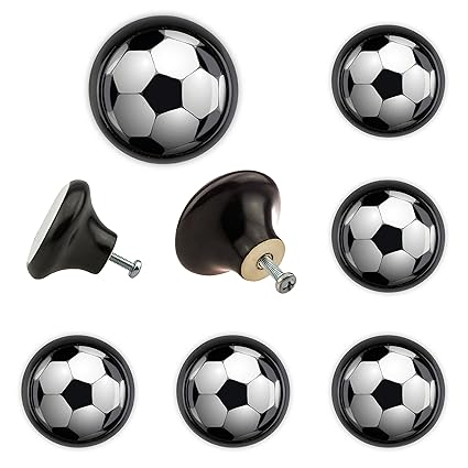 Set Of 6 Ceramic Door Drawer Knob With 6 X 0344s Football Germany