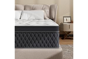 Topllen 12 Inch Queen Hybrid Mattress, Memory Foam & Individually Pocketed Springs for Motion Isolation, Edge Support & Pressure Relief, Fiberglass-Free, CertiPUR-US® Certified, Mattress in a Box