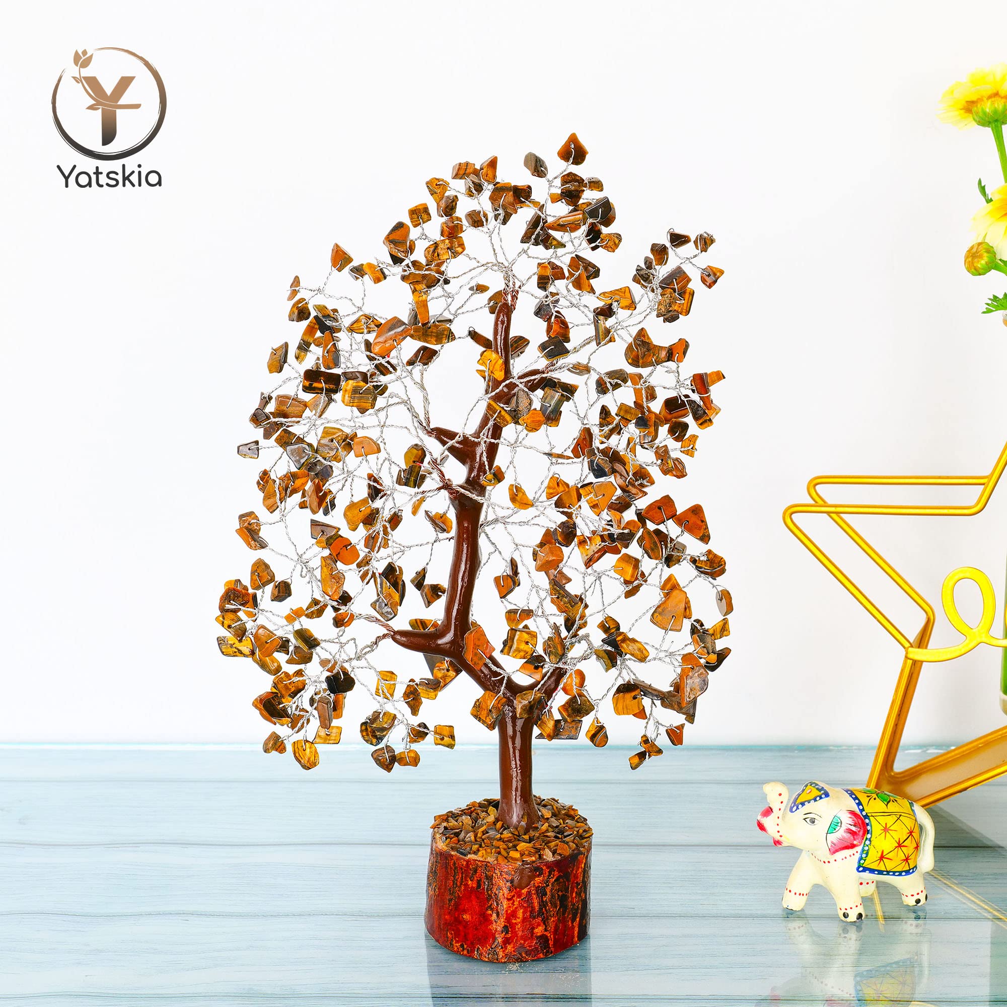 YATSKIA Tiger Eye Crystal Tree - Tree of Life
