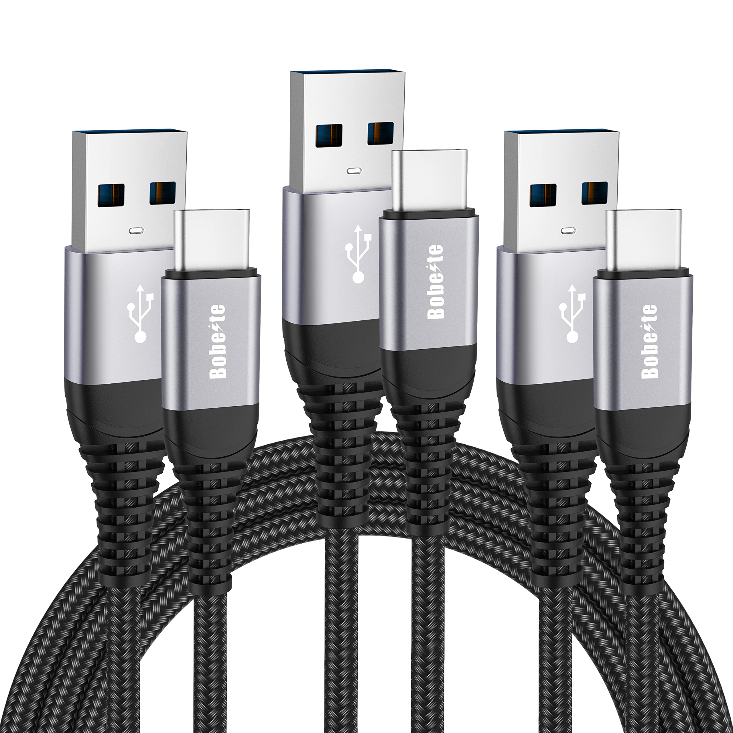 USB C Fast Charger Cable [3Pack 0.3M 1M 2M], USB Type C Samsung Charger Cable Fast Charging Lead for Samsung Galaxy S25 S24 S23 S22 S21 S20 S10 S9 S8 Plus A12 A13 A14 A15 A16 A17 A33 A35 A52 A53 A55