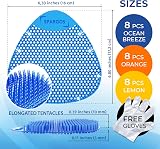 SPARGOS Urinal Sieve Air Freshener Pack 24 with Gloves Blue Yellow Orange view 2