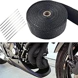 Foneso Car Exhaust Wrap Titanium Black Fiberglass Heat Insulation Roll 5m 10 view 7