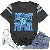 Football Shirt Women Game Day Shirts Football Team Fans Tee Sports Jersey Tops