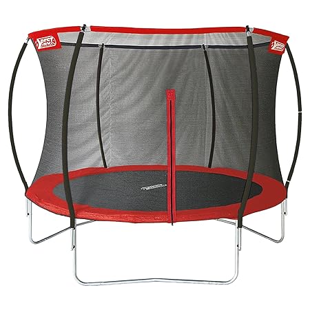Best Sporting Garten Trampolin Superstar Ø 305 cm, Outdoor Trampolin mit Sicherheitsnetz, rot