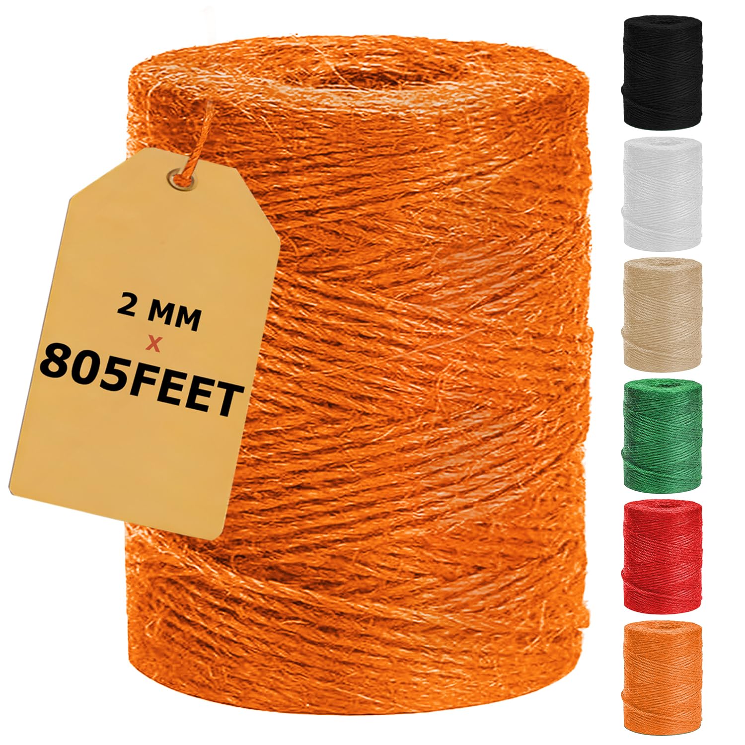 Vanhench 805FT Orange Twine String, Colored Natural