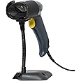 TEEMI QR Barcode Scanner with Handsfree AutoSensing Stand Handheld Automatic USB Wired 1D 2D Bar Codes Reader Global Shutter Scan Rectangle Datamatrix OCR IMB Driver's License Codes