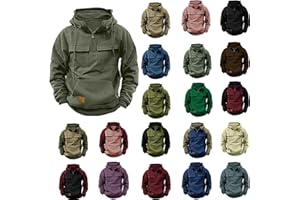 Lisgai Hoodies For Men Quarter Zip Tactical Sweatshirts Fall Winter Casual Long Sleeve Workout Pullover Outdoor Cargo Jackets