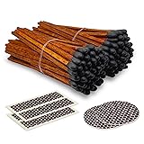 4" Brown Stick Black Tip Espresso Matches