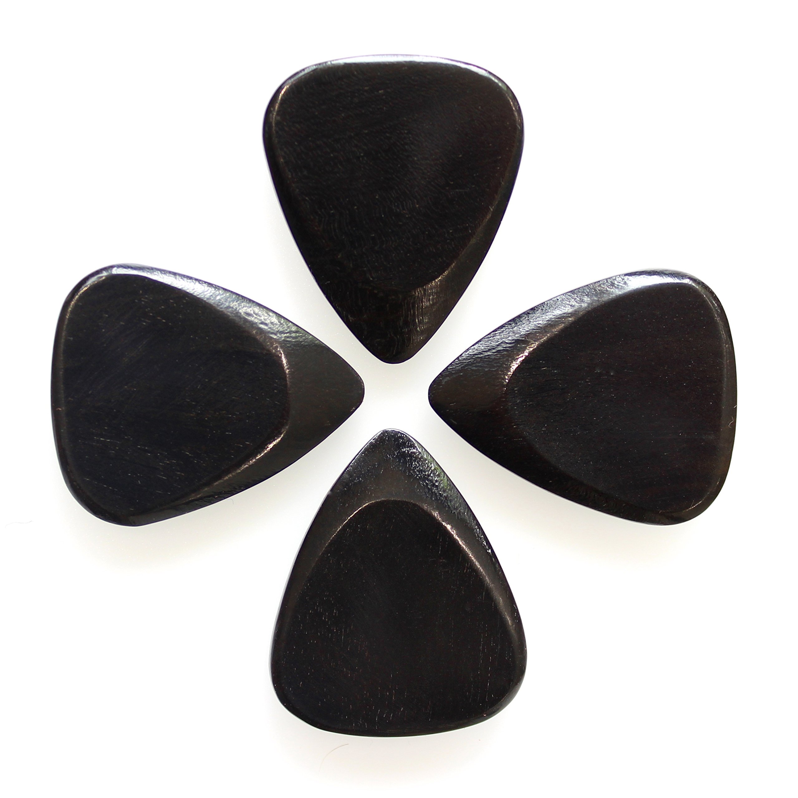 Timber Tones Fat TIMTF-AFE-4 African Ebony Picks (Pack of 4)
