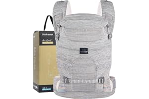 Bebamour Knit Baby Carrier Newborn to Toddler -Lightweight Baby Wrap Carrier 3-in-1 Baby Carrier Front and Back Carry (Grey,7-32 lbs)