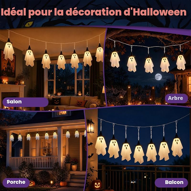 Guirlande Halloween Lumineuse Fantômes — photo 6 sur 6