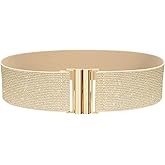 VONMELLI Wide Elastic Stretchy Belts for Women - Trimmer Stretch Waistband Retro Waist Belt for Dresses