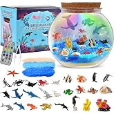Faburo Light Up Ocean Terrarium Kit for Kids, 13 Colors LED sea Animal Toys Crafts for Kids Ages 4-8, Night Light Decor Christmas Birthday Gifts Toys for Kid Girls Boys Ages 4 5 6 8-12