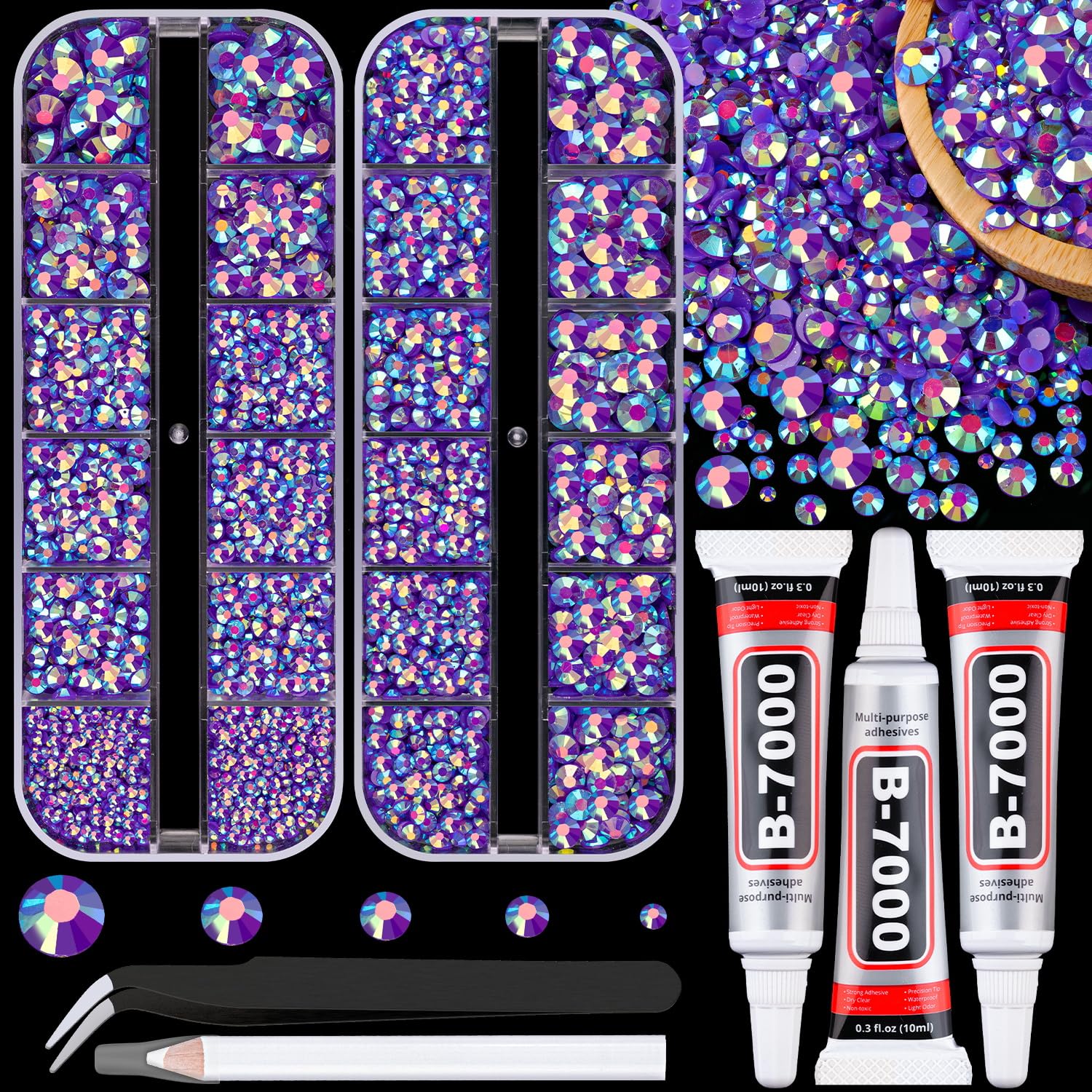 Resin Jelly Rhinestones for Crafting with B7000