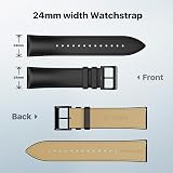 Ticwatch Pro 5 Smartwatch 24mm Leather Watch Band Tuxedo Black Quick Release view 3