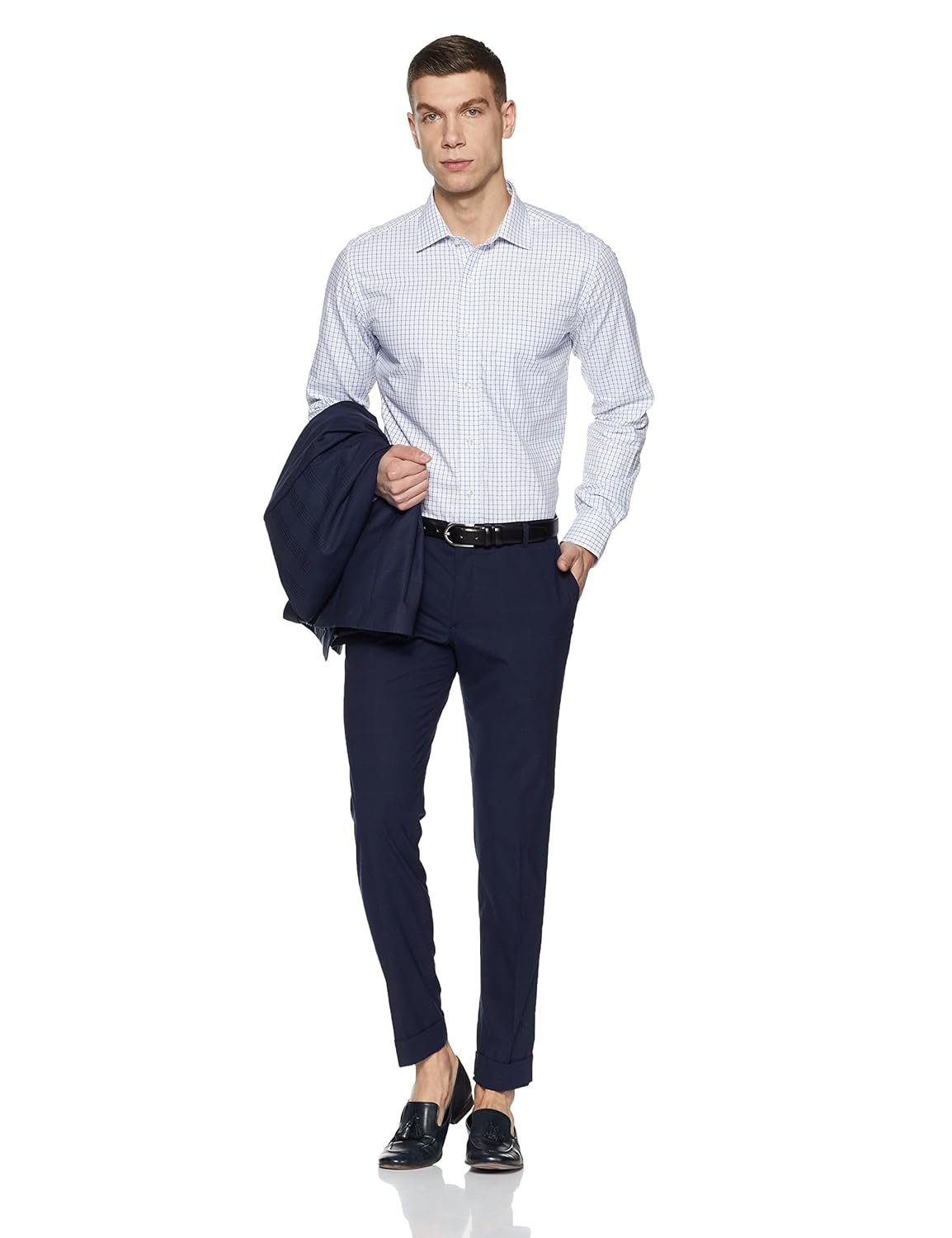 arrow men's checkered regular fit formal shirt