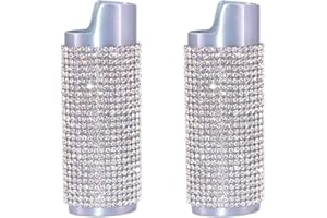 DESIGNS ABLAZE Bling Silver Lighter Case Cover Sleeve with Crystal Rhinestones LS2