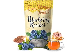 TRUE HONEY TEAS True Honey Blueberry Rooibos Tea Bags - Honey Crystals Blended in Every Sachet - Red Rooibos Tea with Dried Blueberry Juice - All Natural Organic Herbal Caffeine Free Tea Bag 24 Count