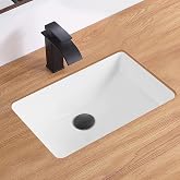 DEHOMEN 18 inches Undermount Bathroom Sink Rectangular with Overflow,White | 18.4 x 13 in,Small Ceramic Basin,Fast Drainage, Anti-fading Glaze &amp; Splash-proof Modern for Master Baths,Guest Powder Room