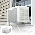 Powrocket Window Air Conditioner Mesh Cover for U-Shape Window AC Units,Anti-Leaf & Dustproof Design for Outdoor AC Keep Clean,Snug Fit,Good Air Flow,White