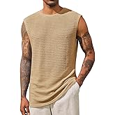 Runcati Mens Waffle Tank Tops Sleeveless T-Shirts Athletic Muscle Summer Beach Hippie Shirts