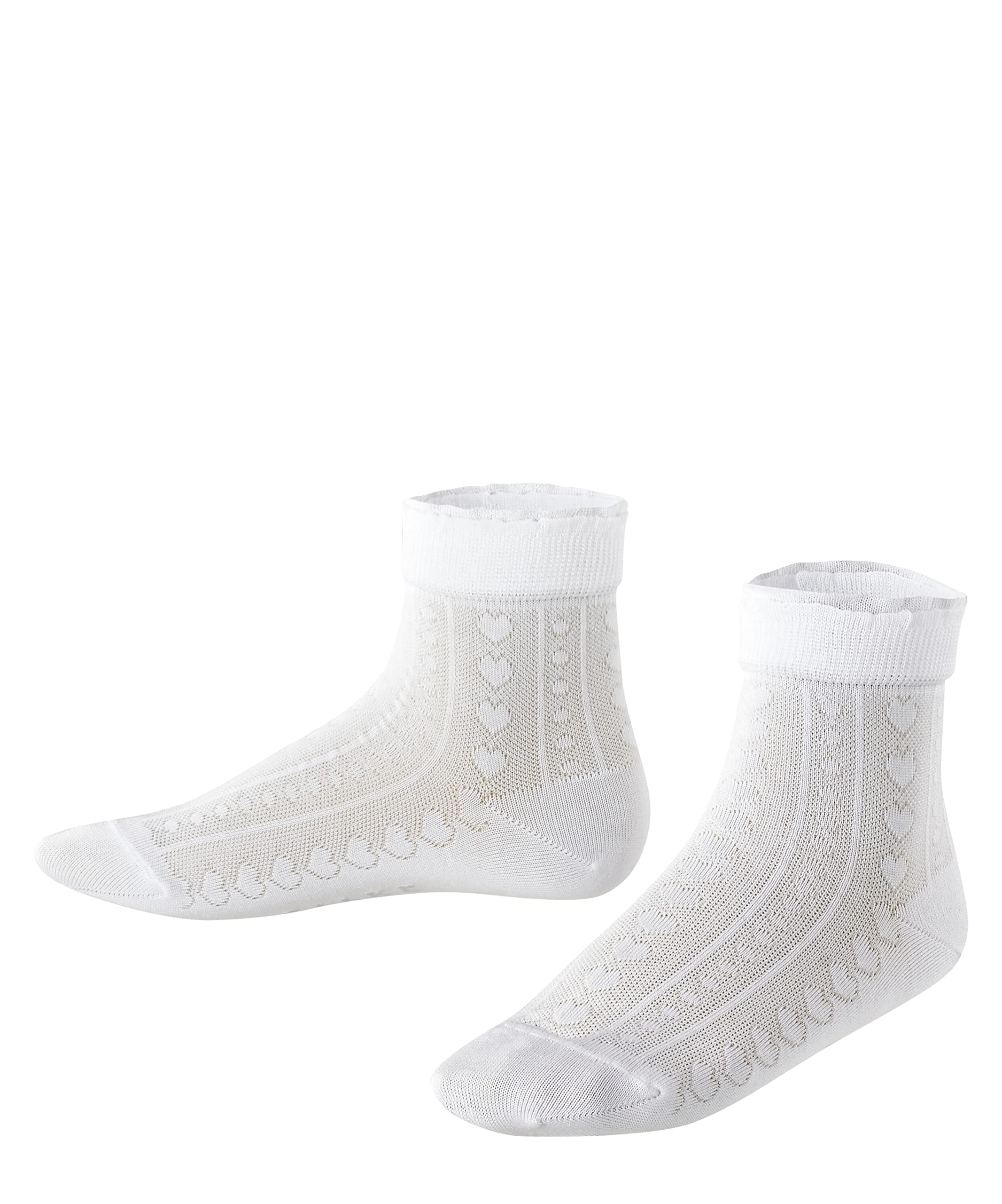 FALKE Unisex Kids Romantic Net K So Cotton Plain 1 Pair Socks, White 2000, 3-5